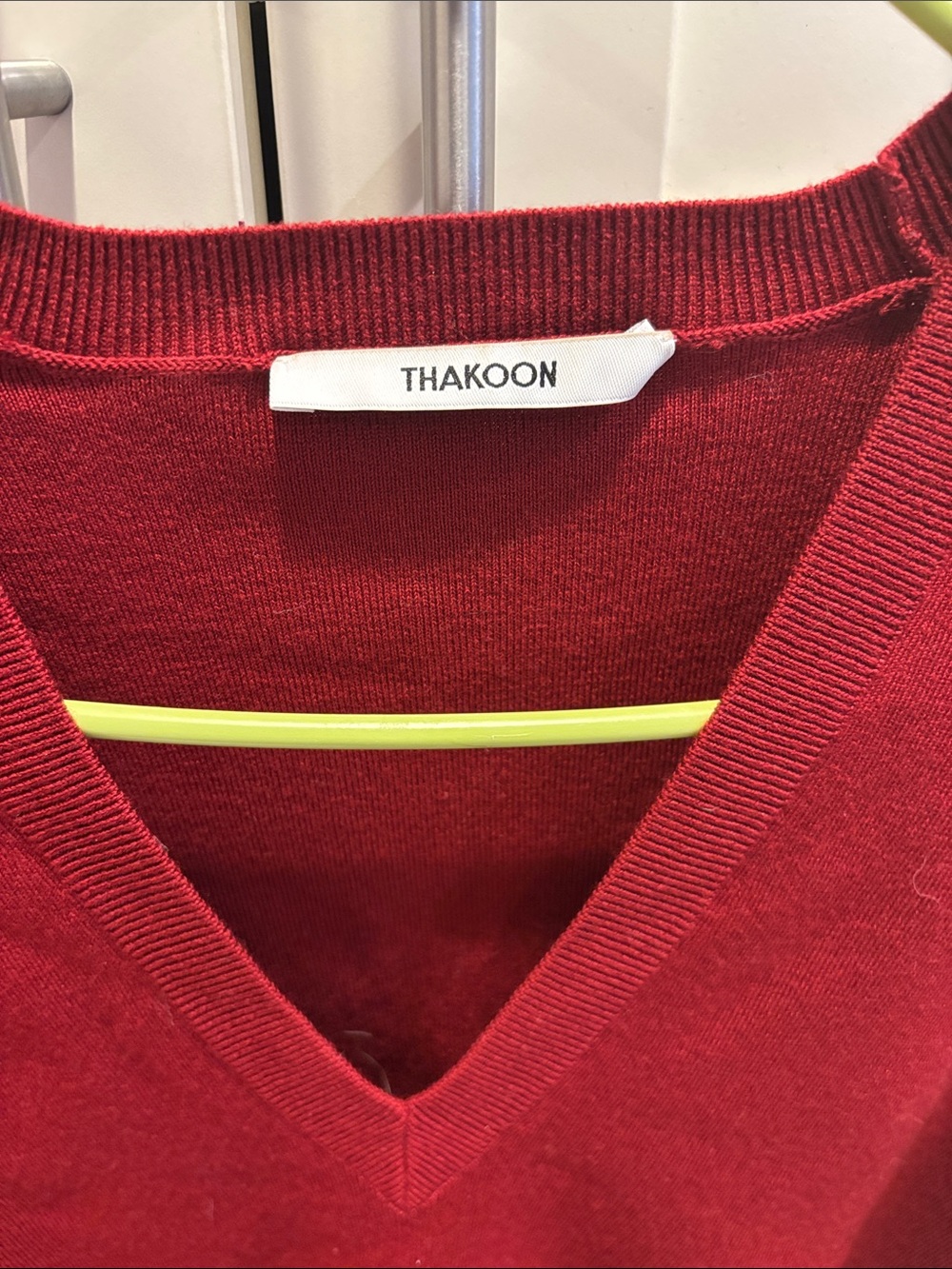 Thakoon Crimson V-Neck Sweater